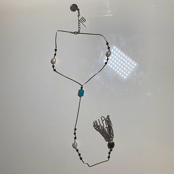 Cristina Sabatini Center Drop Pearl&Stone Necklace